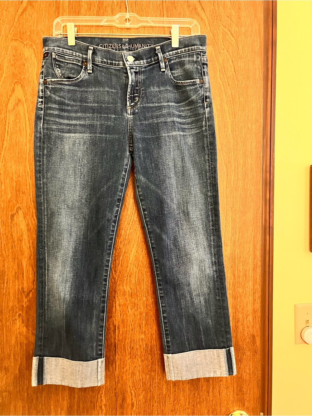 Citizens Of Humanity Medium Wash Cuffed Cropped Jeans